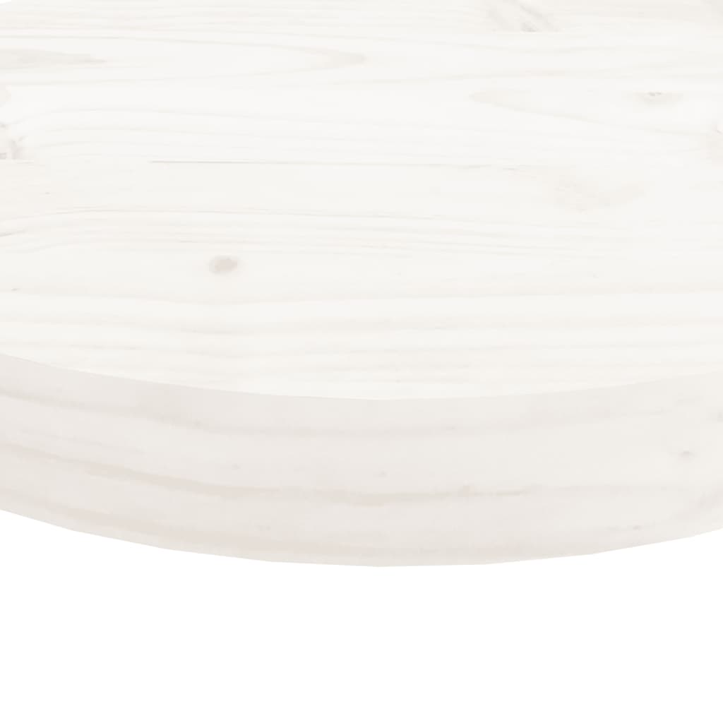 Bordplate rund hvit Ø60x3 cm heltre furu
