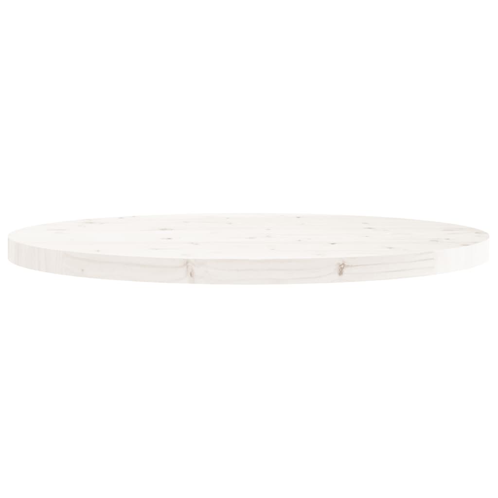 Bordplate rund hvit Ø80x3 cm heltre furu