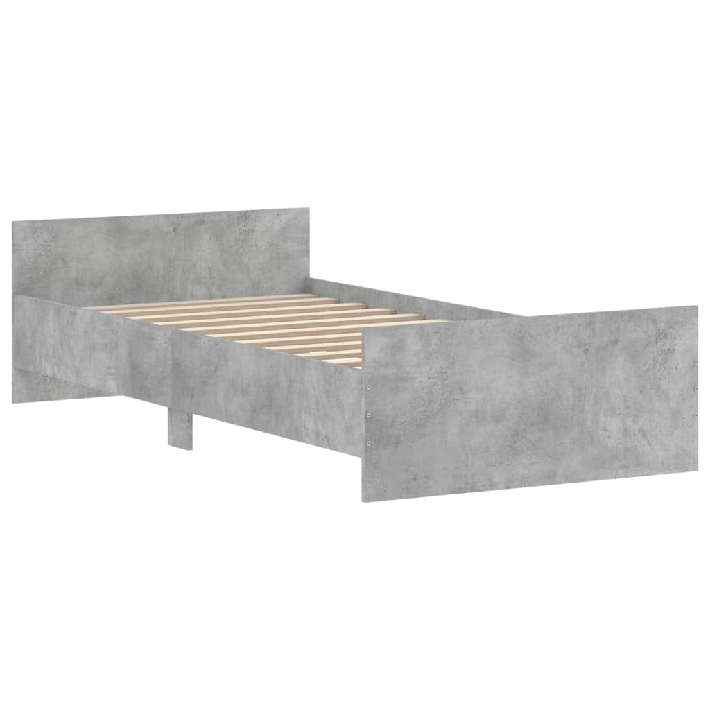 Sengeramme betonggrå 90x200 cm konstruert tre
