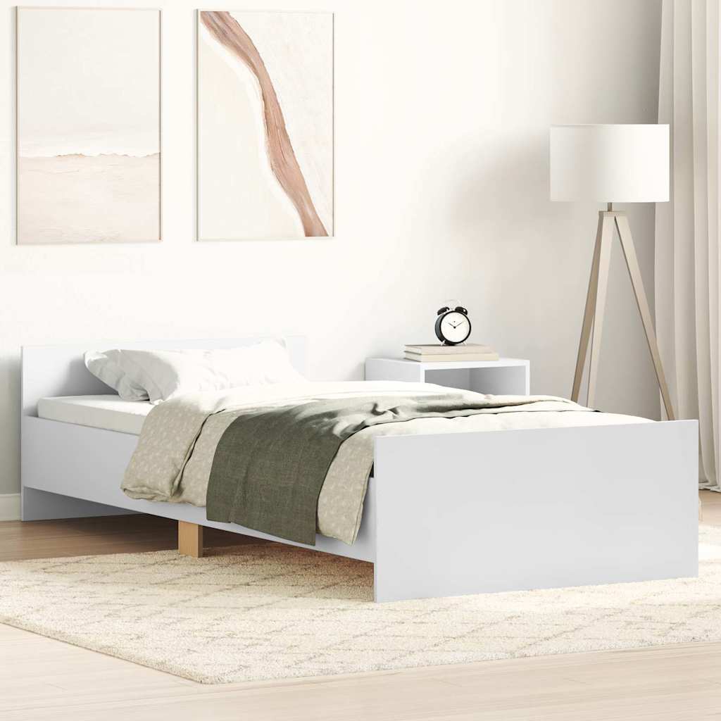 Sengeramme hvit 90x190 cm konstruert tre