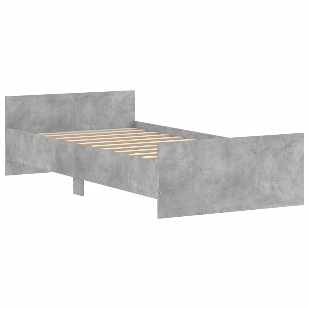 Sengeramme betonggrå 90x190 cm konstruert tre