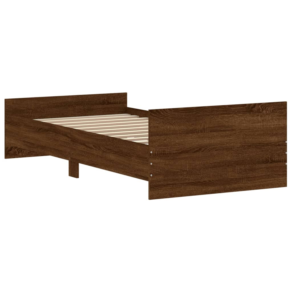 Sengeramme brun eik 90x190 cm konstruert tre