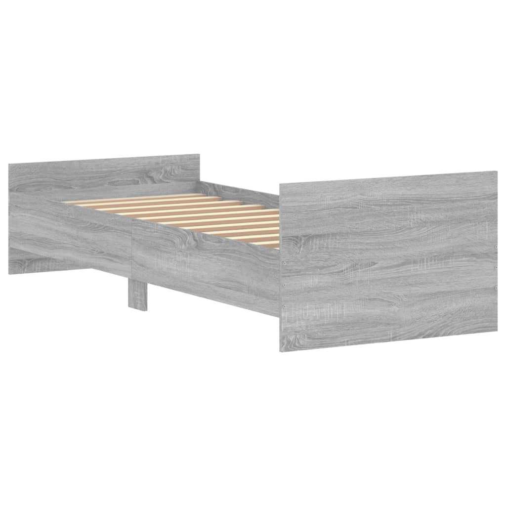 Sengeramme grå sonoma 75x190 cm konstruert tre