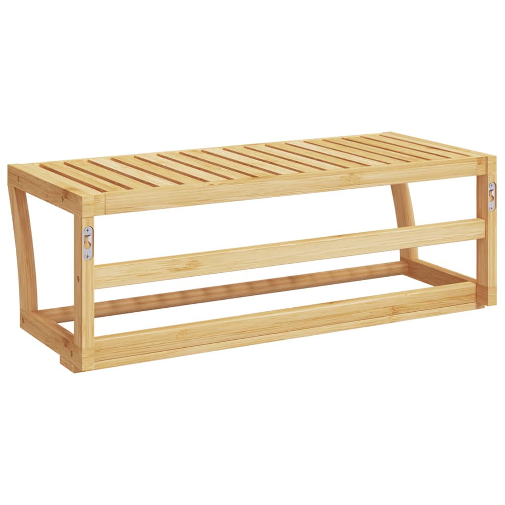 Håndklehylle veggmontert 60x25x20 cm bambus