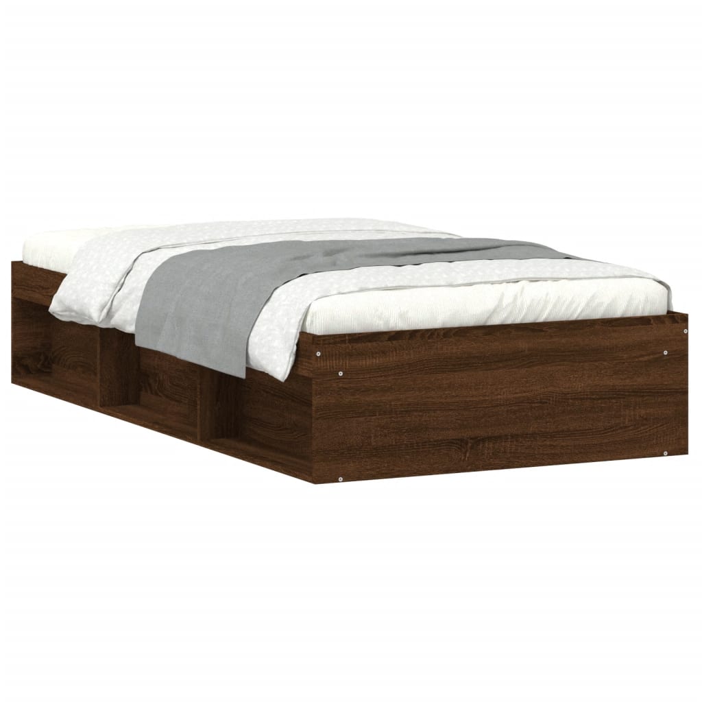 Sengeramme brun eik 100x200 cm