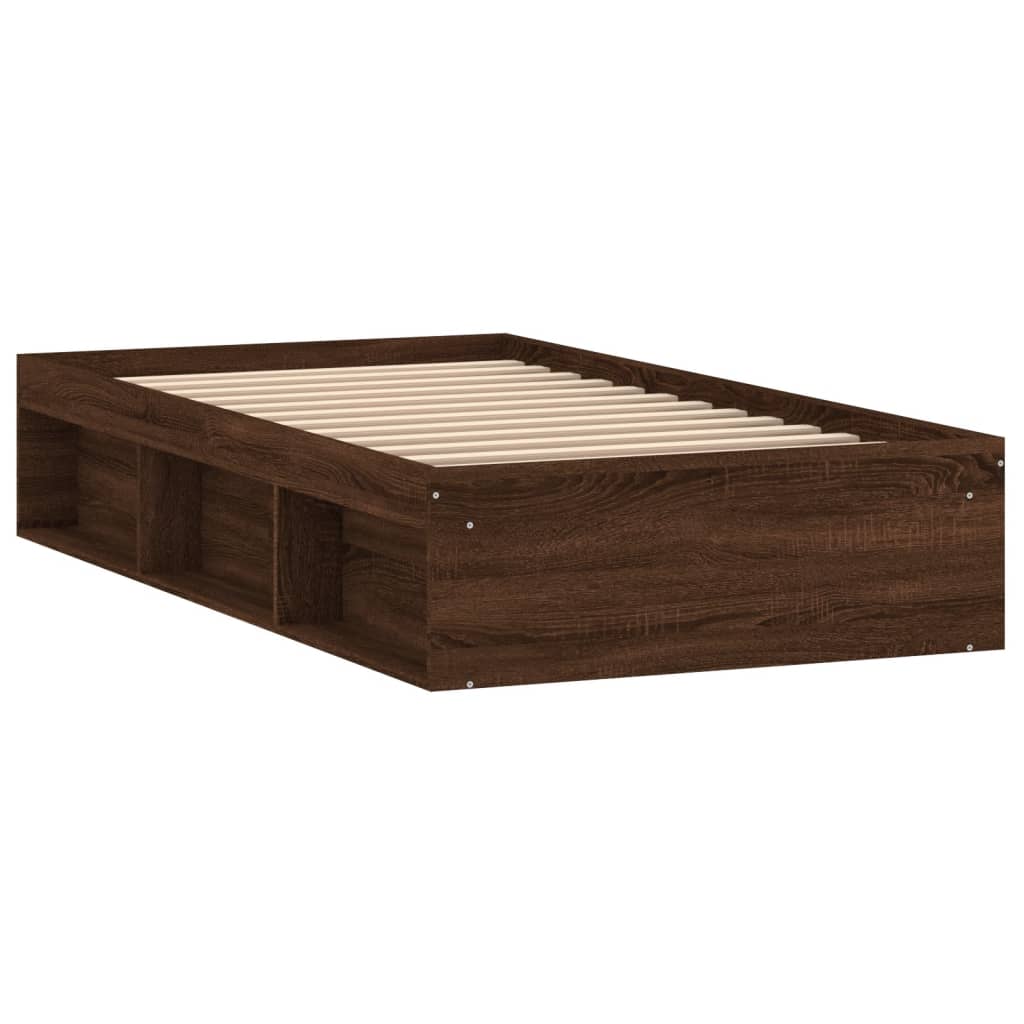 Sengeramme brun eik 100x200 cm