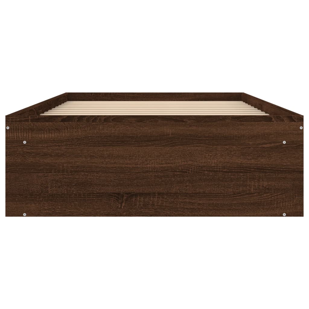Sengeramme brun eik 100x200 cm