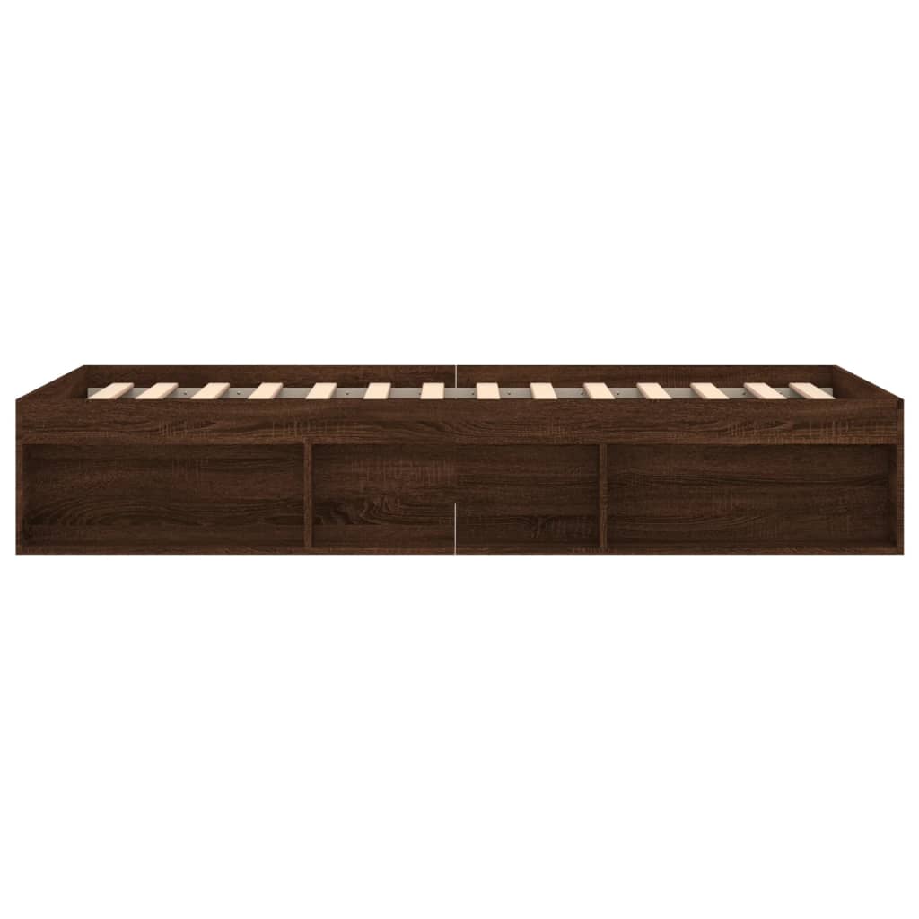 Sengeramme brun eik 100x200 cm