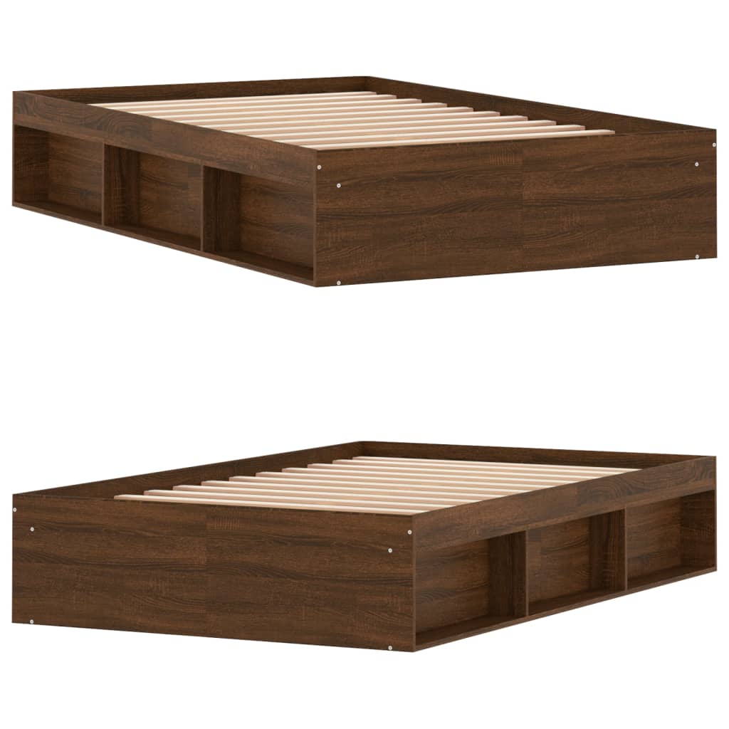 Sengeramme brun eik 120x190 cm