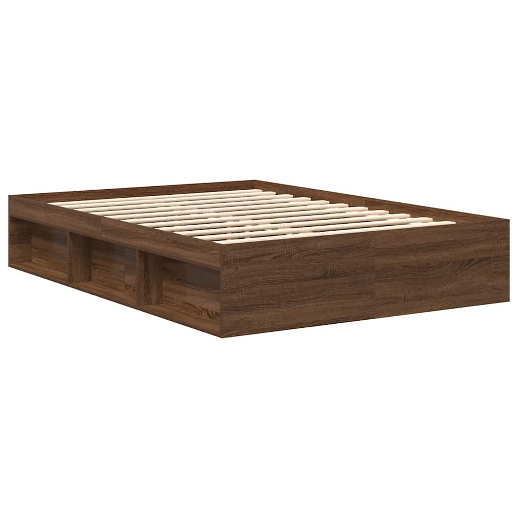 Sengeramme brun eik 140x190 cm