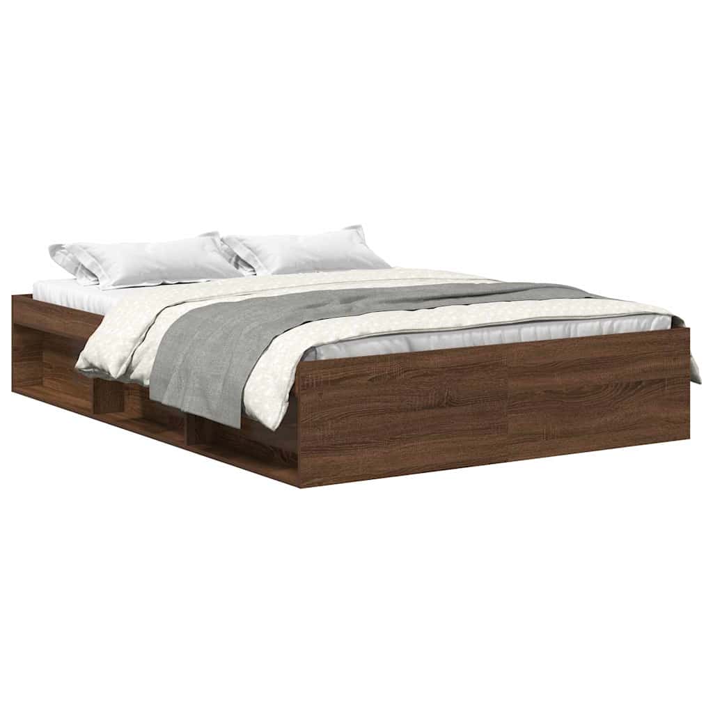 Sengeramme brun eik 135x190 cm