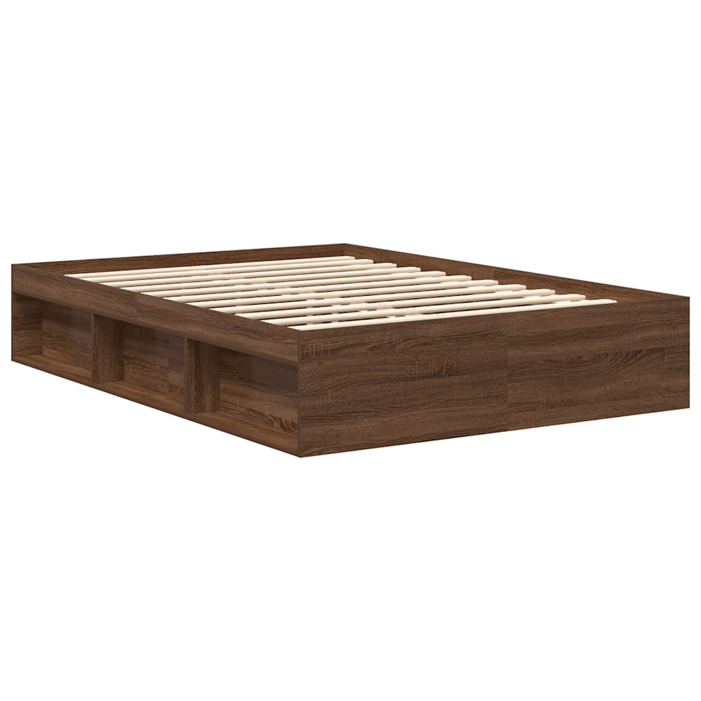 Sengeramme brun eik 135x190 cm