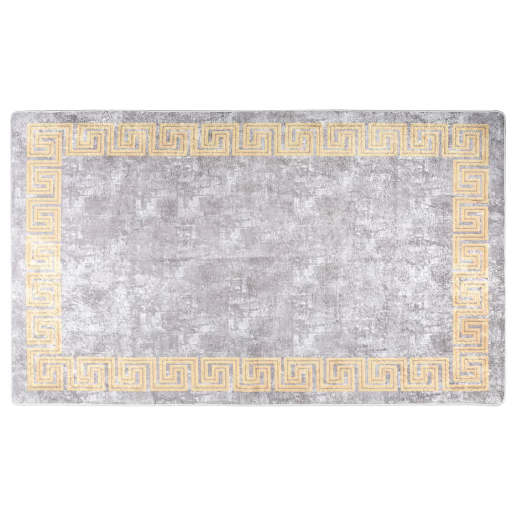 Teppe vaskbart grå og gull 150x230 cm sklisikkert