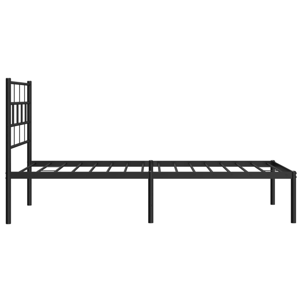 Sengeramme i metall med hodegavl svart 100x190 cm