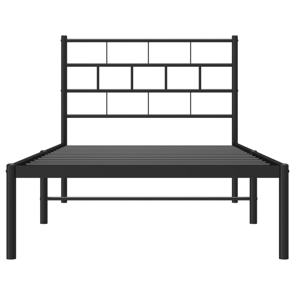 Sengeramme i metall med hodegavl svart 107x203 cm
