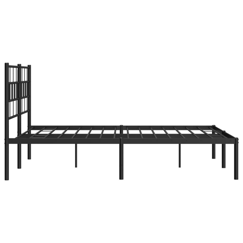 Sengeramme i metall med hodegavl svart 120x190 cm