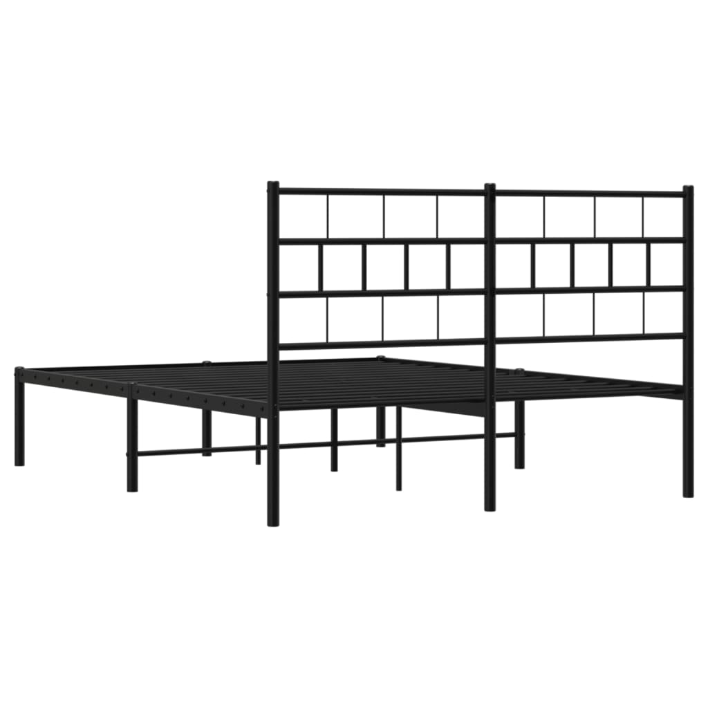 Sengeramme i metall med hodegavl svart 120x190 cm
