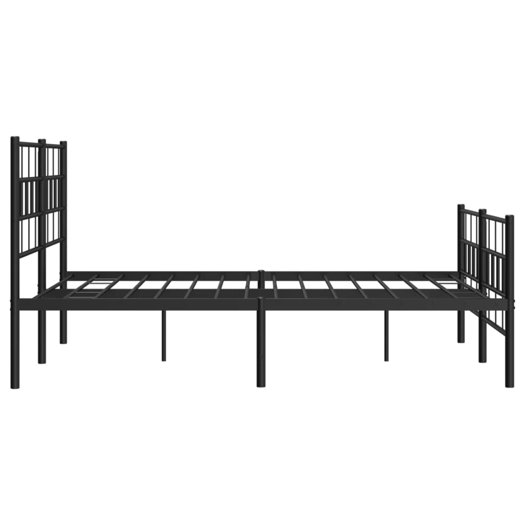Sengeramme i metall med hode- og fotgavl svart 120x190 cm