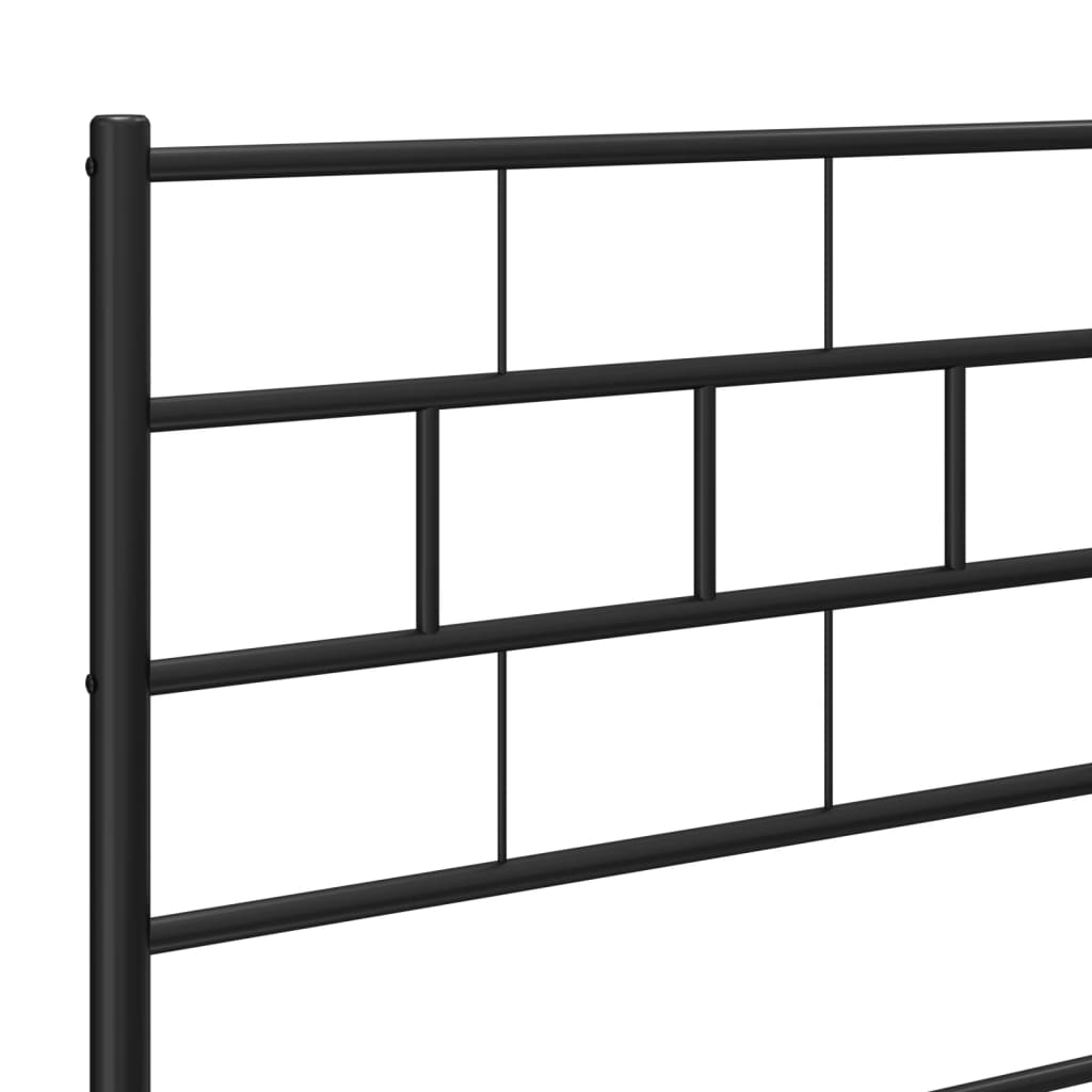 Sengeramme i metall med hode- og fotgavl svart 120x200 cm