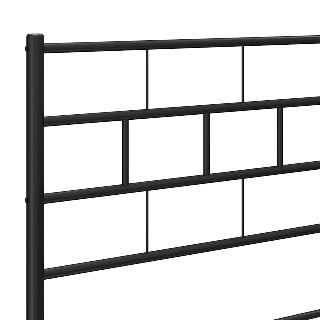 Sengeramme i metall med hode- og fotgavl svart 150x200 cm