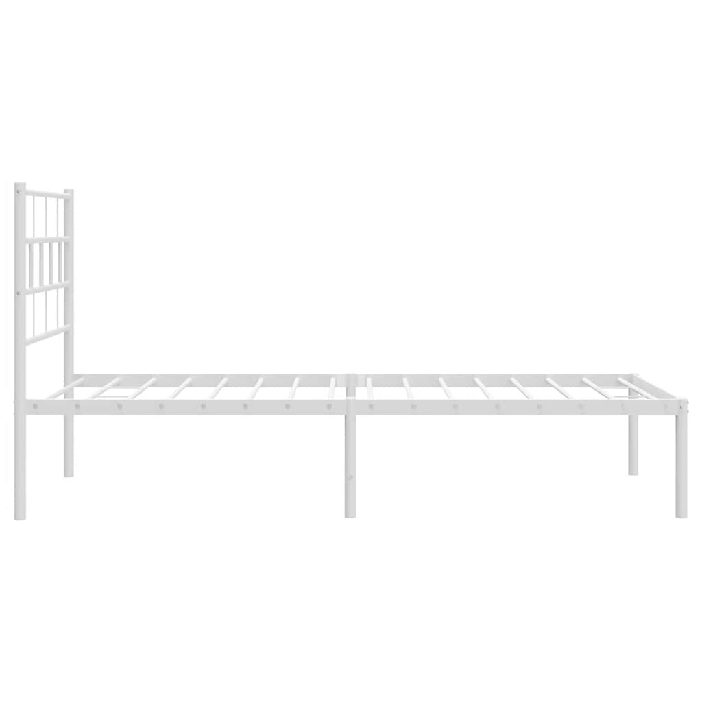 Sengeramme i metall med hodegavl hvit 100x200 cm