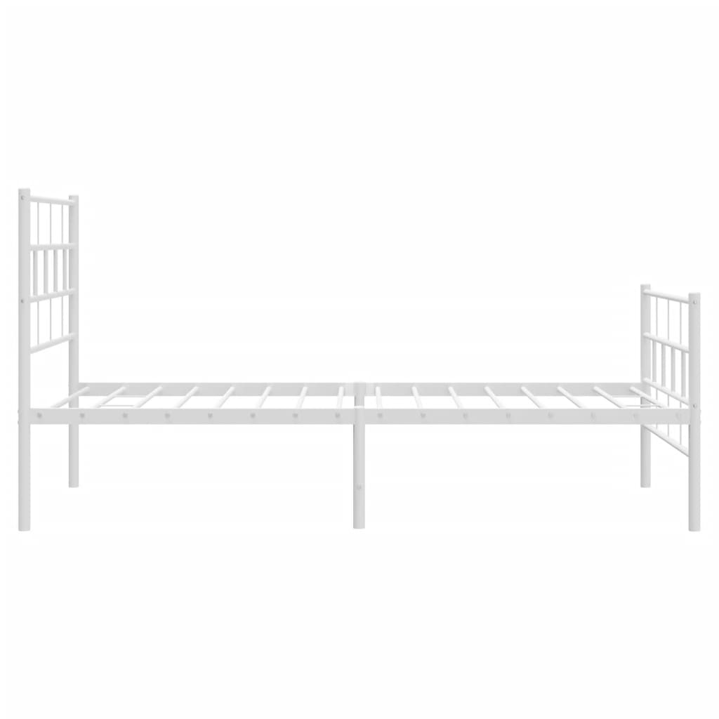 Sengeramme i metall med hode- og fotgavl hvit 90x190 cm