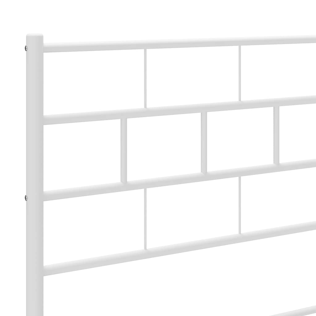 Sengeramme i metall med hode- og fotgavl hvit 100x190 cm