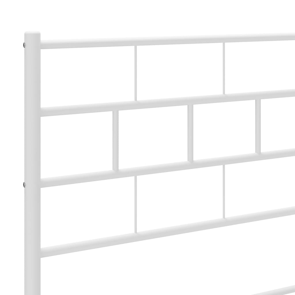 Sengeramme i metall med hode- og fotgavl hvit 180x200 cm