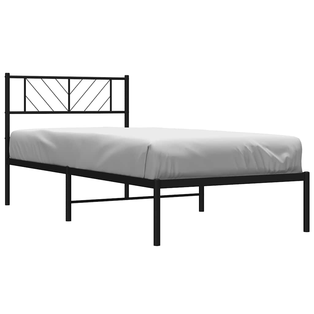 Sengeramme i metall med hodegavl svart 100x200 cm