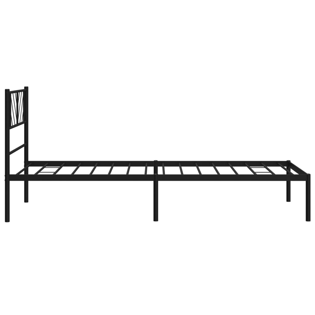 Sengeramme i metall med hodegavl svart 100x200 cm