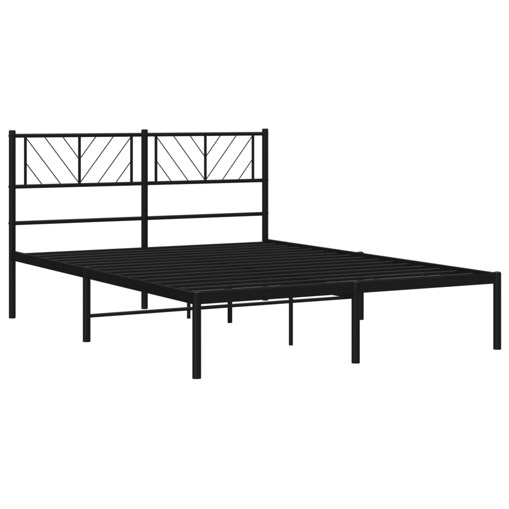Sengeramme i metall med sengegavl svart 120x200 cm