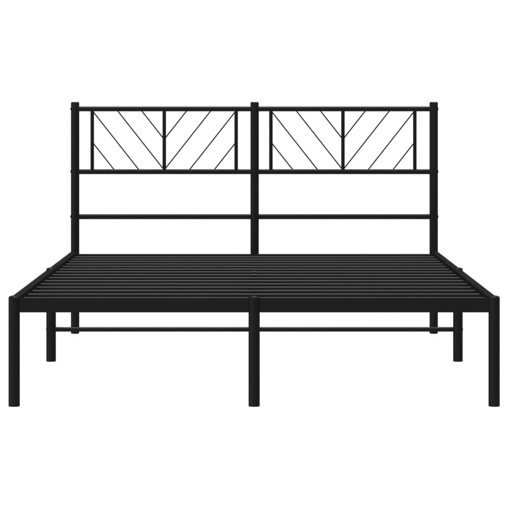 Sengeramme i metall med sengegavl svart 120x200 cm