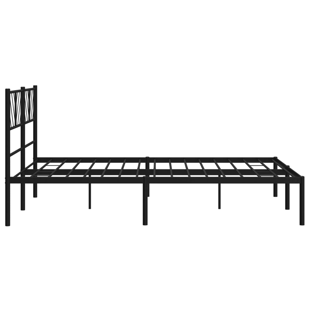 Sengeramme i metall med sengegavl svart 120x200 cm