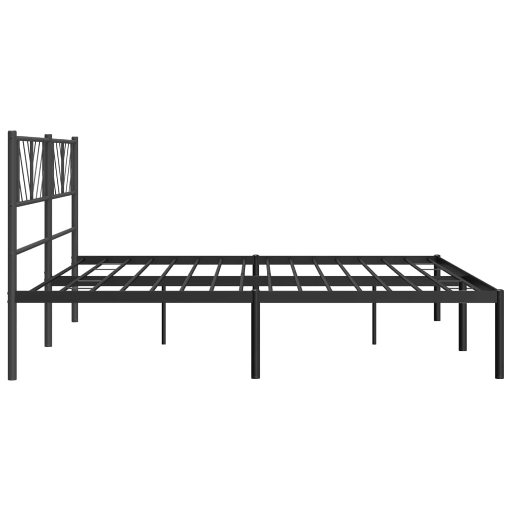 Sengeramme i metall med sengegavl svart 183x213 cm