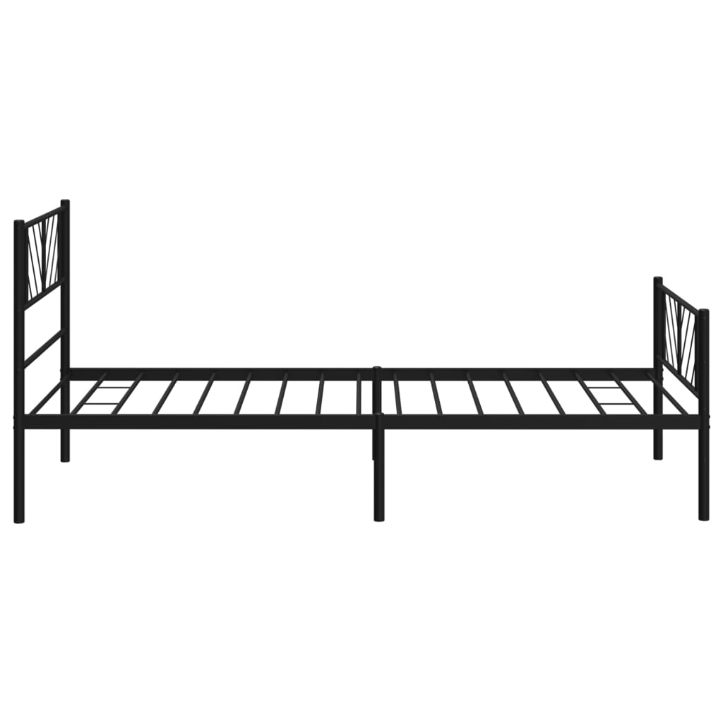 Sengeramme i metall med hode- og fotgavl svart 107x203 cm