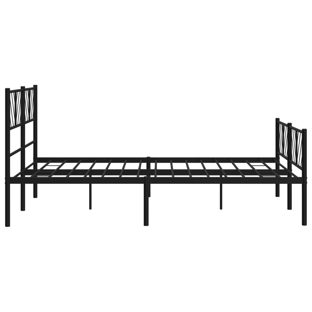 Sengeramme i metall med hode- og fotgavl svart 120x190 cm
