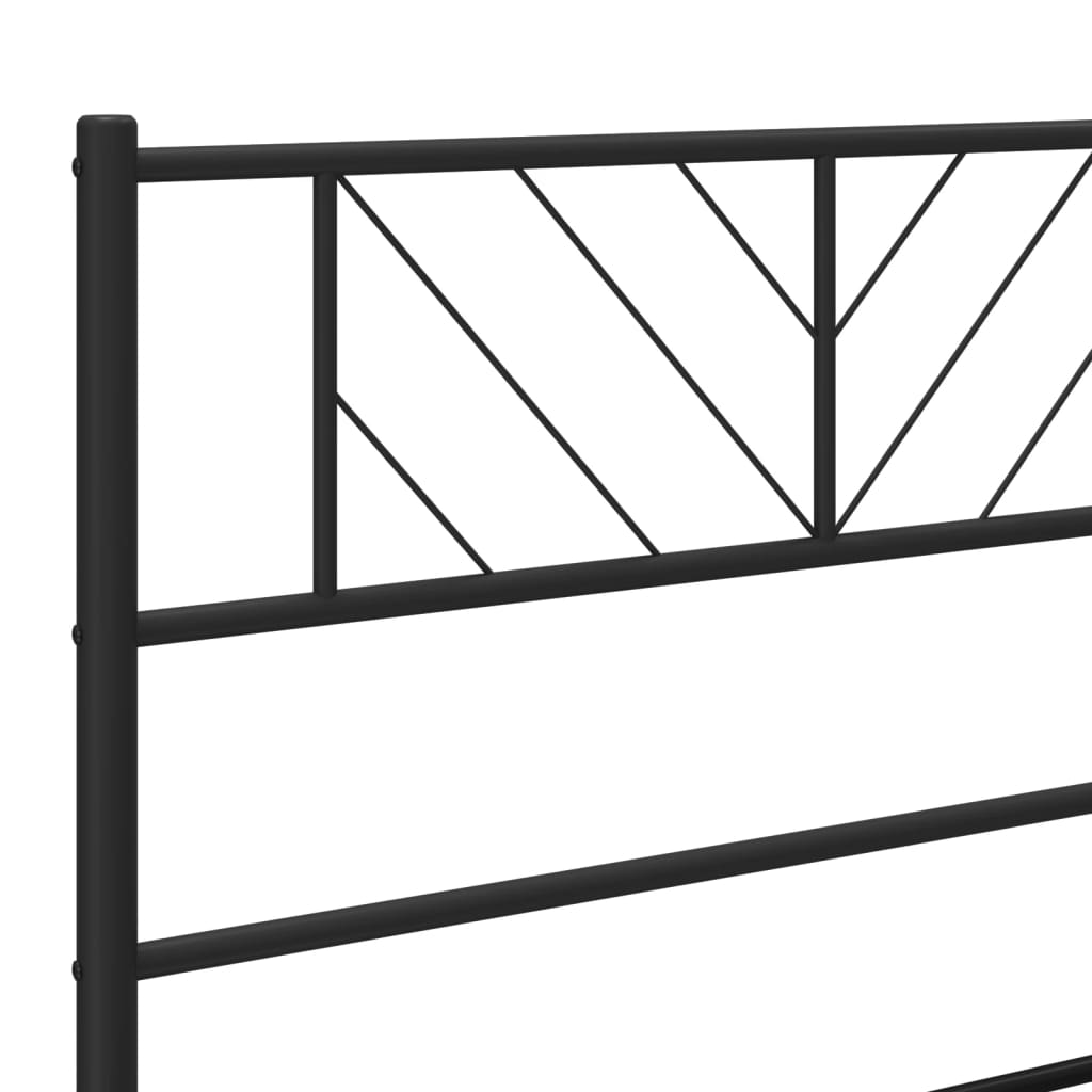 Sengeramme i metall med hode- og fotgavl svart 135x190 cm