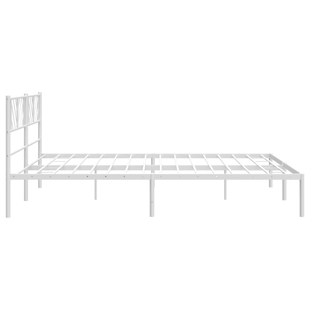 Sengeramme i metall med sengegavl hvit 180x200 cm