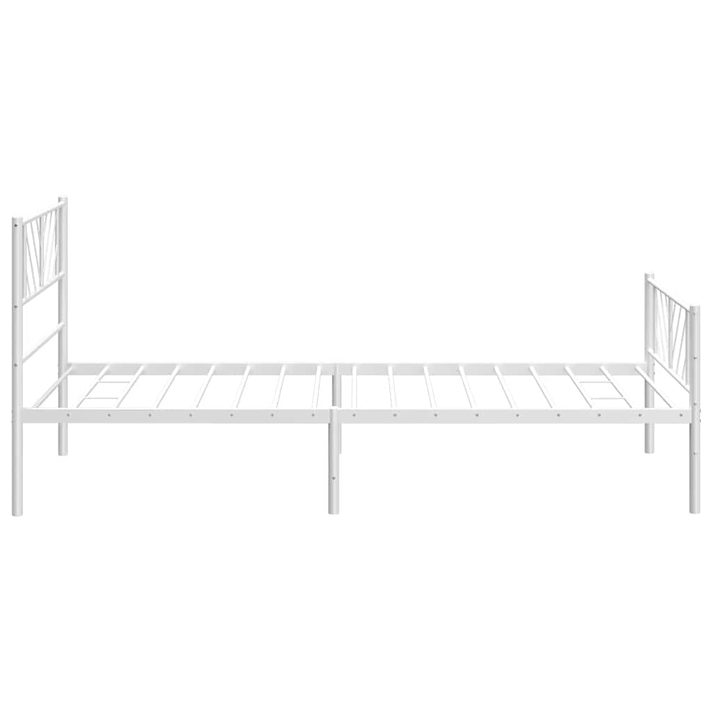 Sengeramme i metall med hode- og fotgavl hvit 100x200 cm
