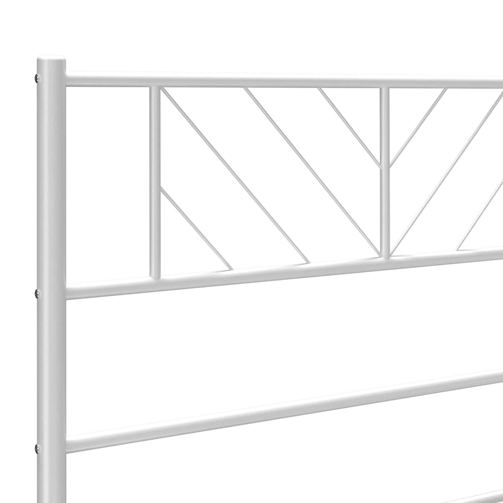 Sengeramme i metall med hode- og fotgavl hvit 100x200 cm