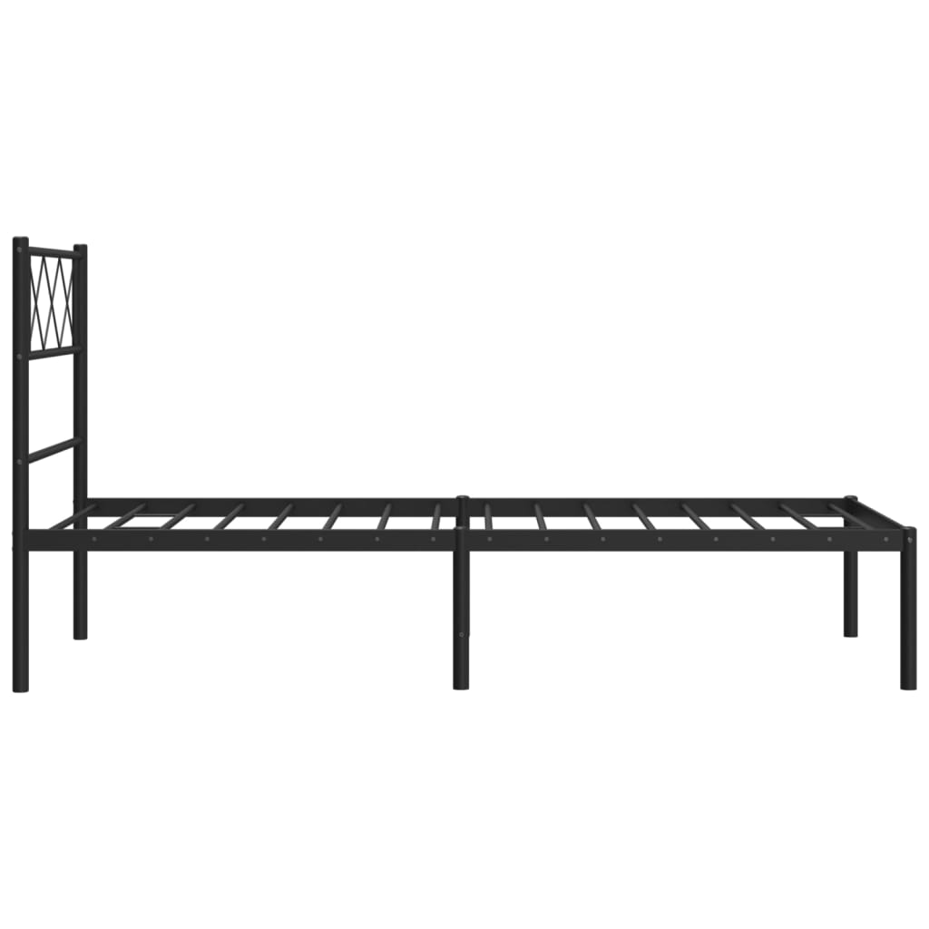 Sengeramme i metall med hodegavl svart 75x190 cm