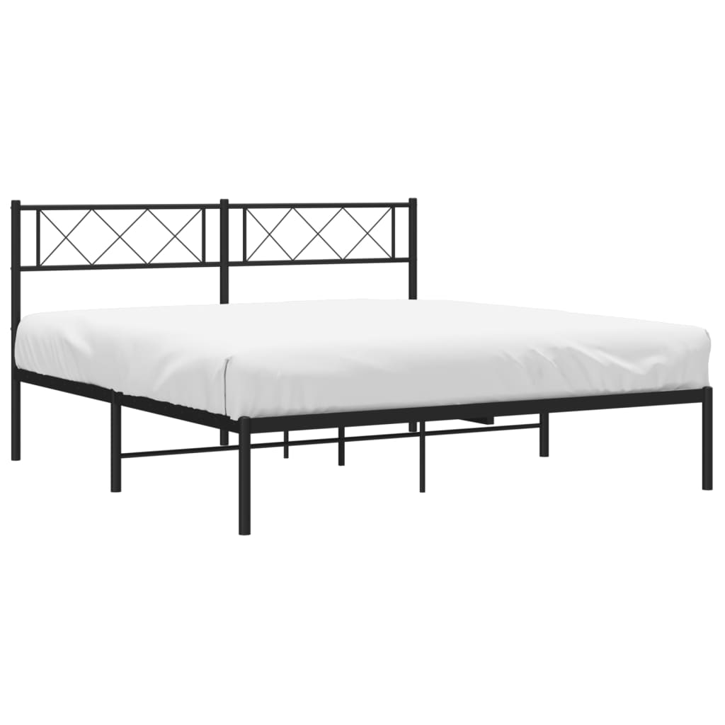 Sengeramme i metall med hodegavl svart 120x190 cm