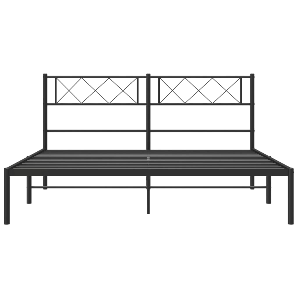 Sengeramme i metall med hodegavl svart 120x190 cm