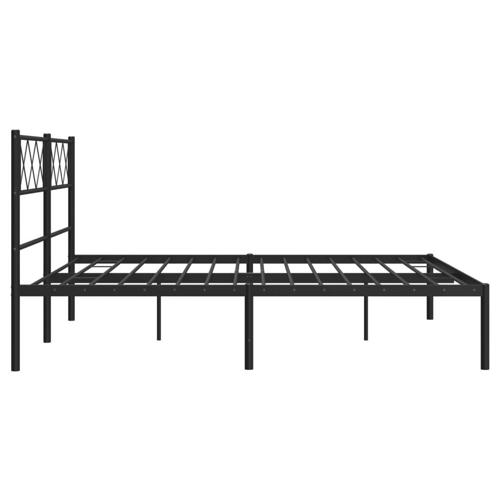 Sengeramme i metall med hodegavl svart 120x190 cm