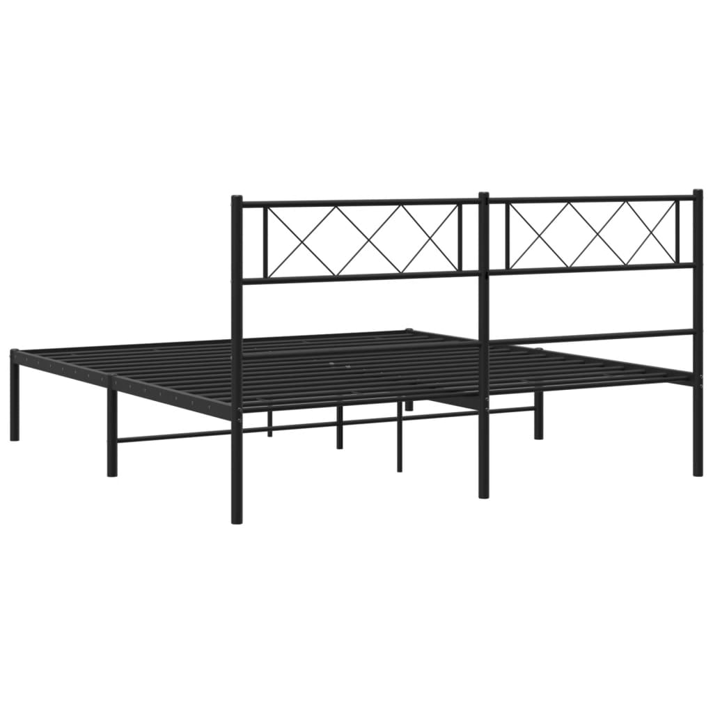 Sengeramme i metall med hodegavl svart 120x190 cm
