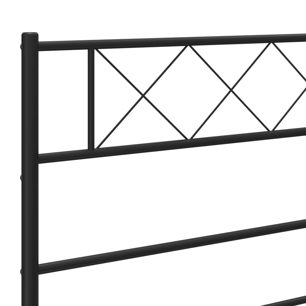 Sengeramme i metall med hode- og fotgavl svart 107x203 cm