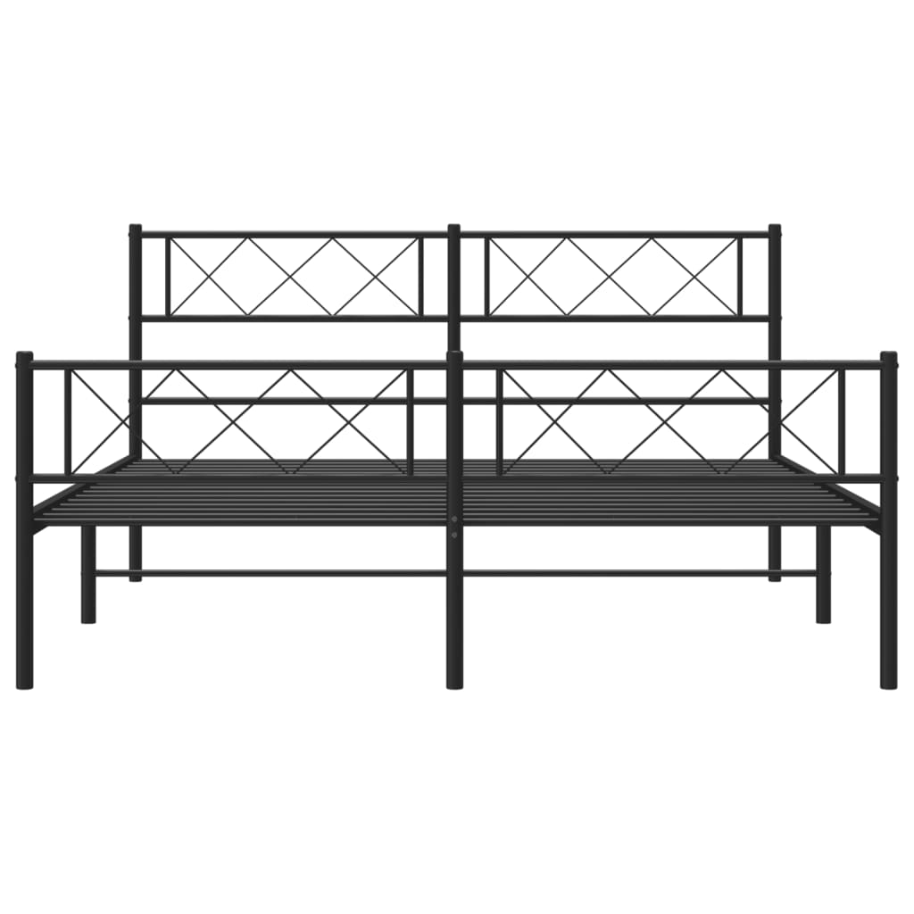 Sengeramme i metall uten madrass med fotgavl svart 160x200 cm