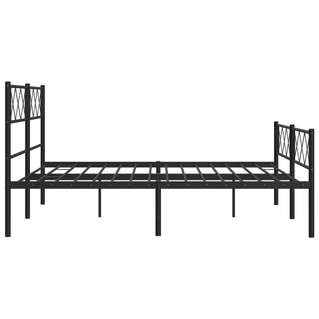 Sengeramme i metall uten madrass med fotgavl svart 160x200 cm