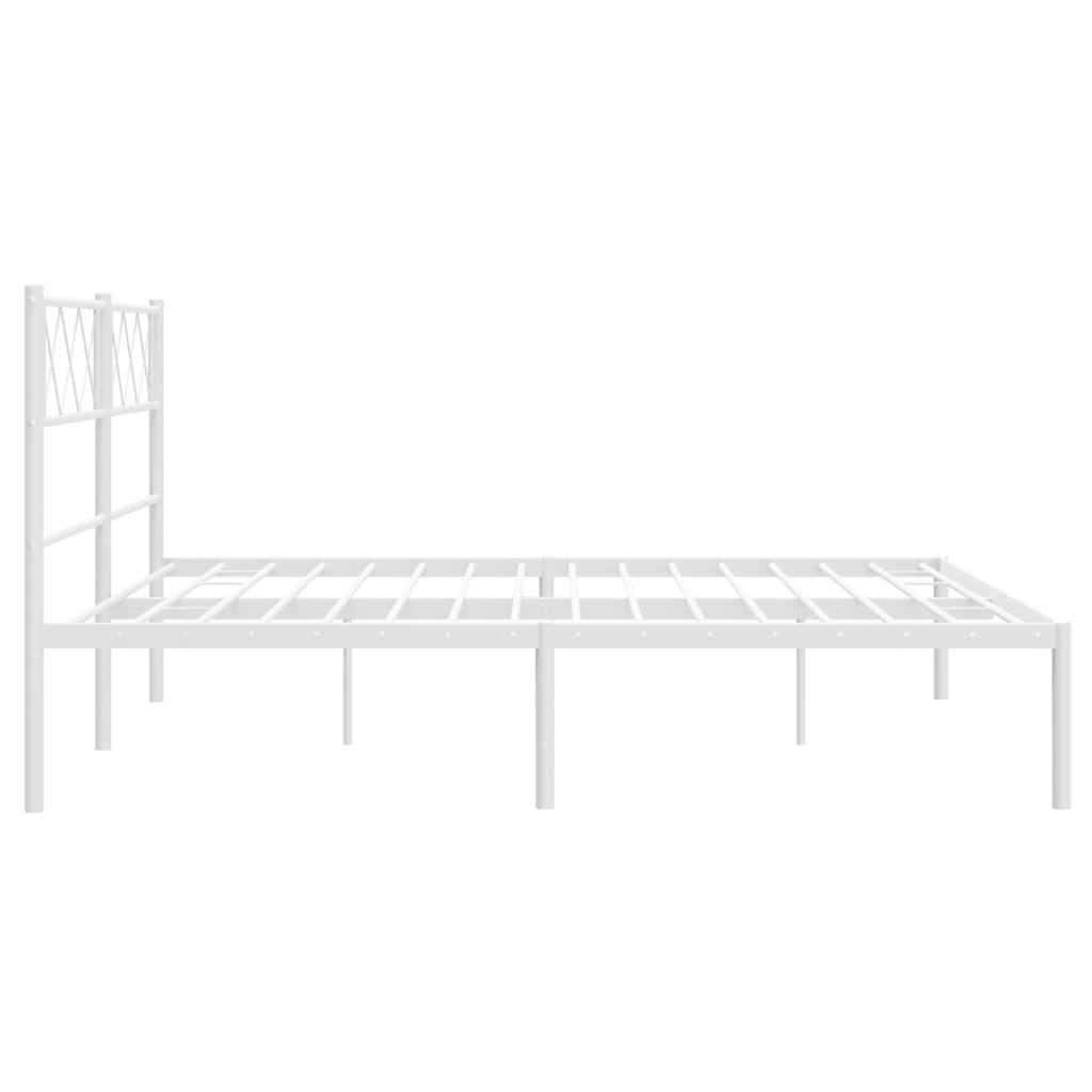 Sengeramme i metall med hodegavl hvit 140x190 cm