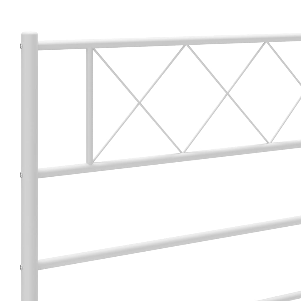 Sengeramme i metall med hode- og fotgavl hvit 107x203 cm